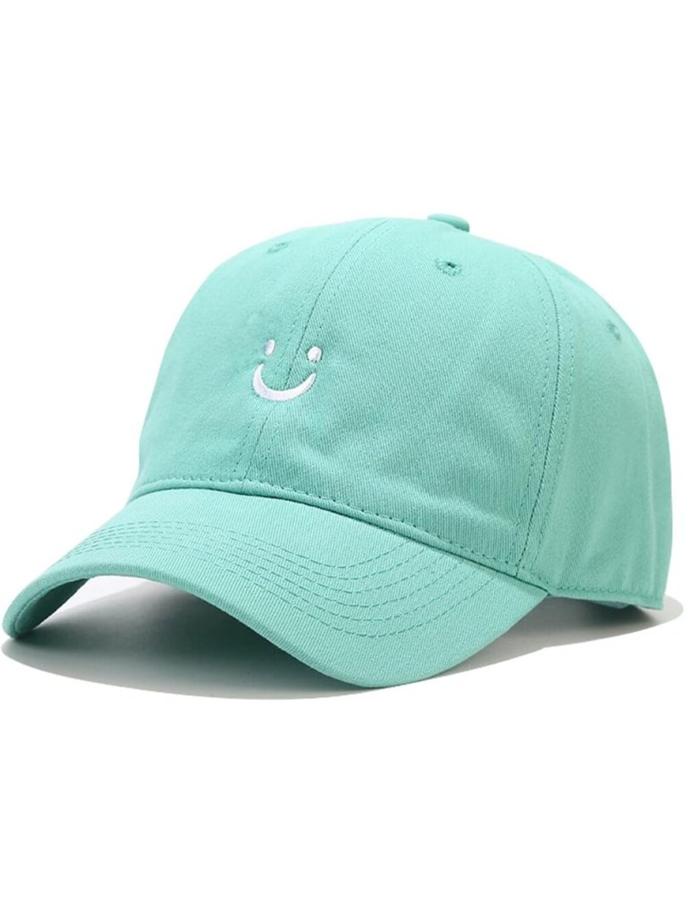 🎃Unisex Aqua Low Profile Adjustable Cotton Dad Hat Smile Face Baseball Caps